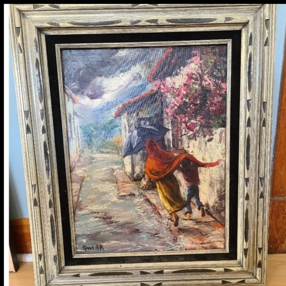 Charming Village Stroll Framed Art Print